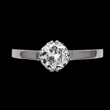 1087. RING, brilliant cut diamond, older cut, app. 0.80cts.