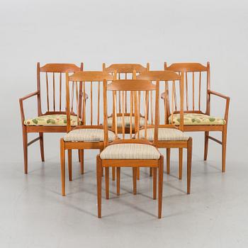 SIX CHAIRS BY CARL MALMSTEN. 20TH CENTURY.