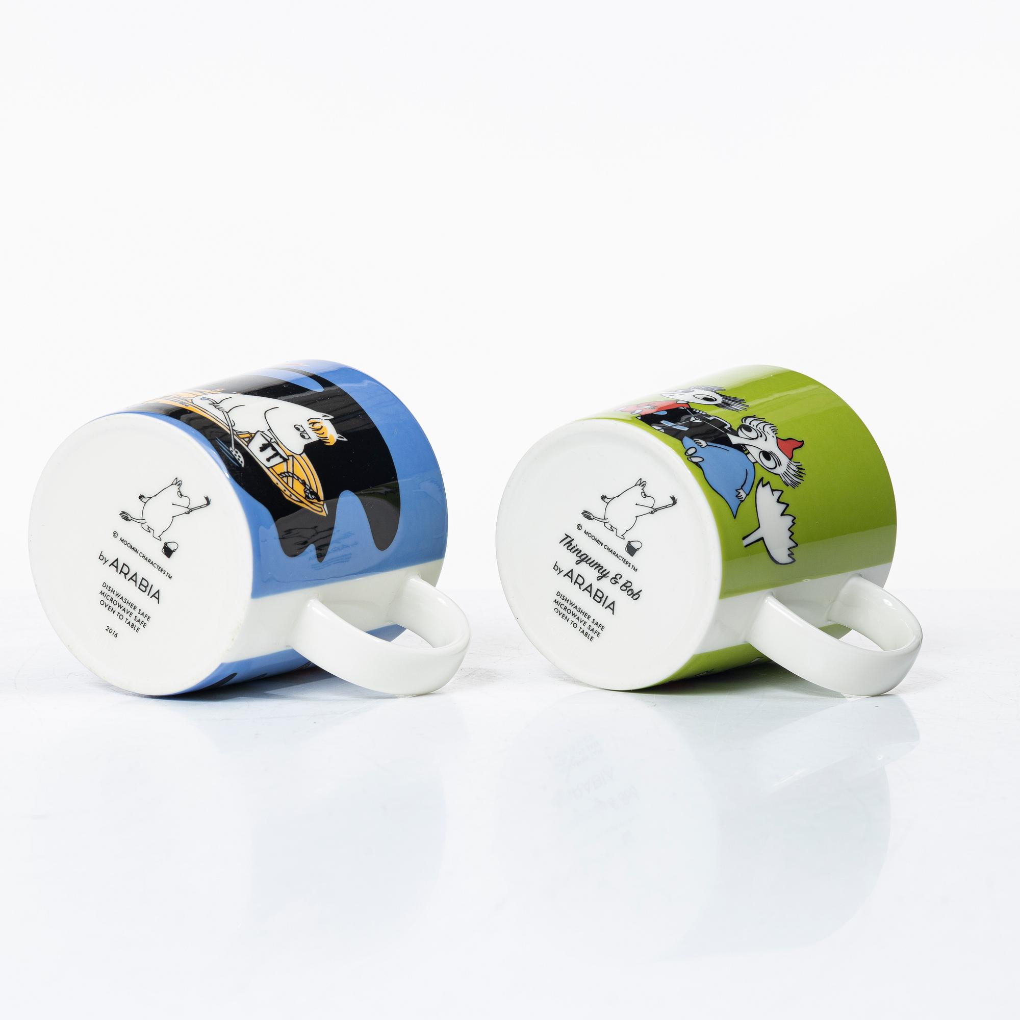 Arabia, 29 Moomin mugs, Finland.