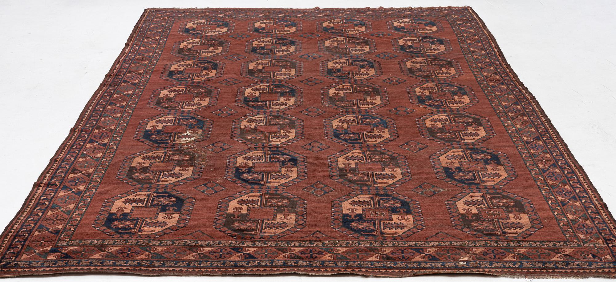 An antique Ersari carpet, northern Afghanistan, c 420 x 280 cm.