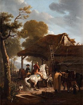 Jean-Louis Demarne Attributed to, The riding lesson.
