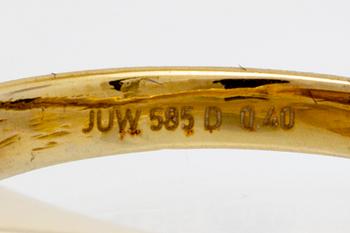 Ring 14K gold 1 brilliant-cut diamond approx 0,40 ct approx I SI.