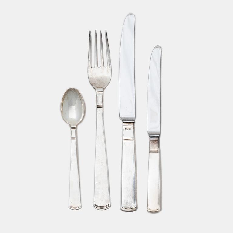 Jacob Ängman, Silver cutlery parts, "Rosenholm", GAB, including Stockholm 1967 (31 pieces).