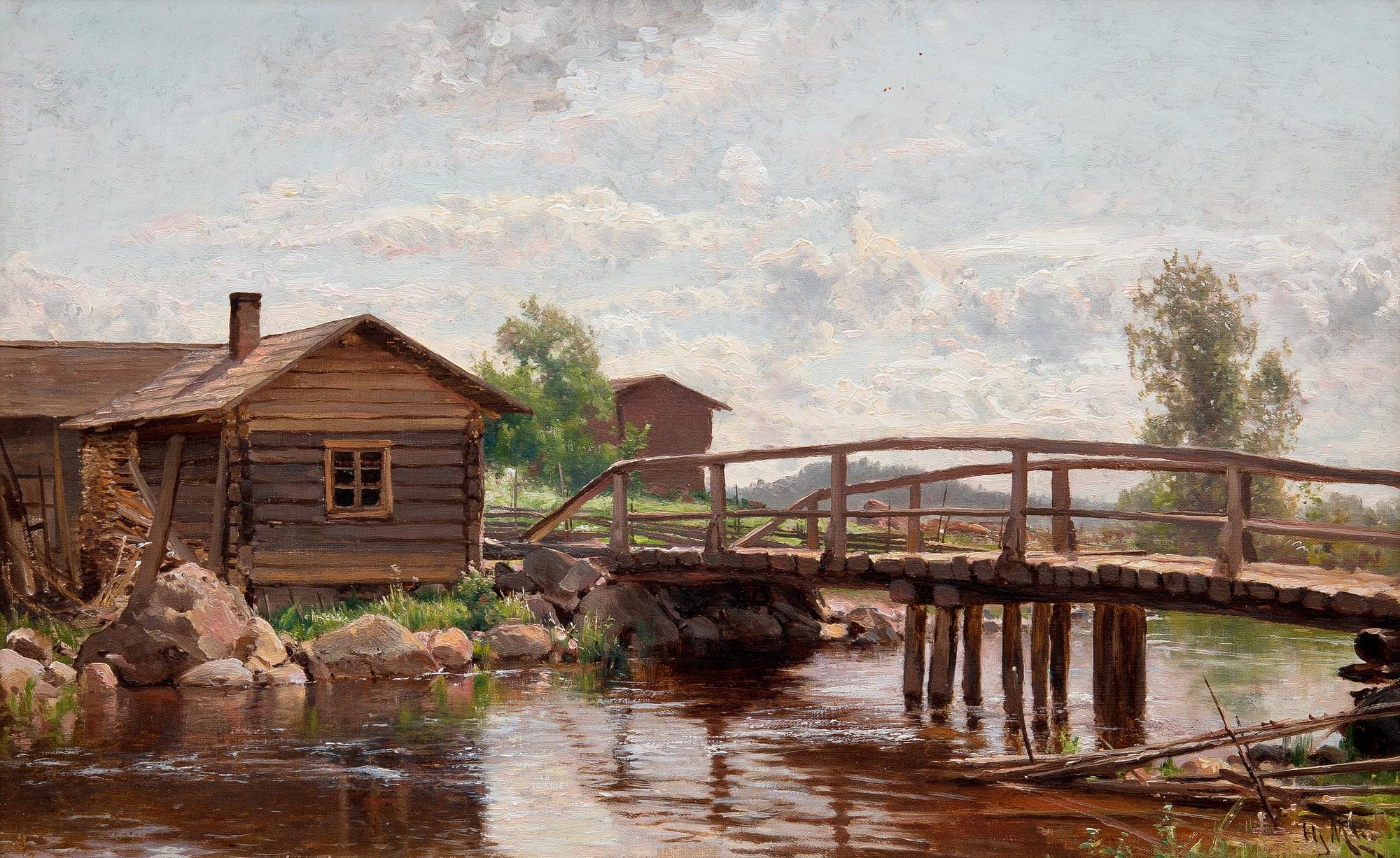 Hjalmar Munsterhjelm, MORNING ATMOSPHERE BY THE RIVER.
