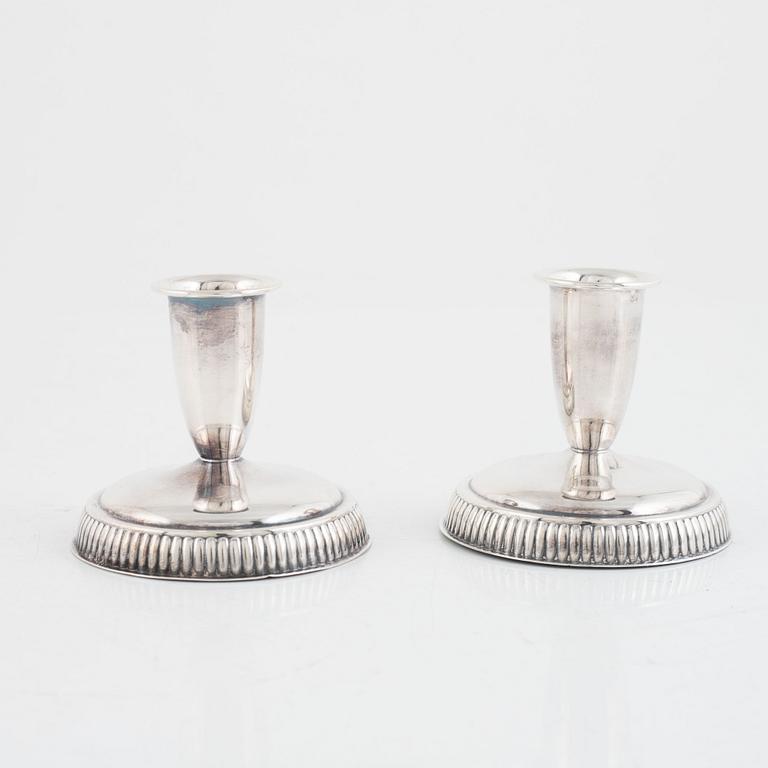 Ljusstakar, 3 par, silver, bl a Ceson, Göteborg 1987.