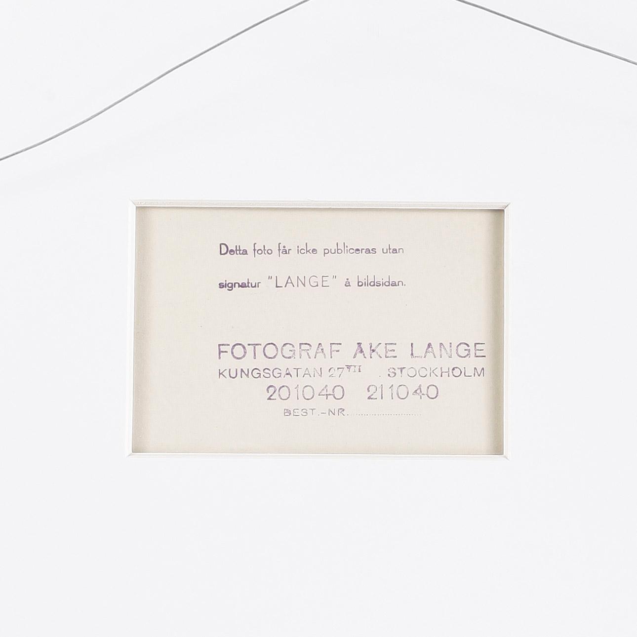 ÅKE LANGE, signerat pressfotografi, silvergelatin, "Gustav V", 1930-tal.