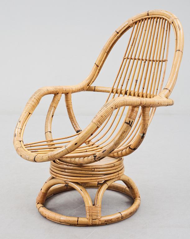 FÅTÖLJ, bambu, 1900-talets mitt.