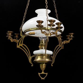 A paraffin ceiling light, early 20th Century.