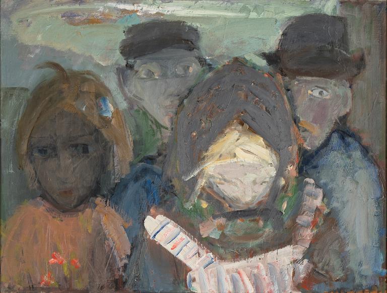 Ragnar Person, olja på pannå, signerad RP.