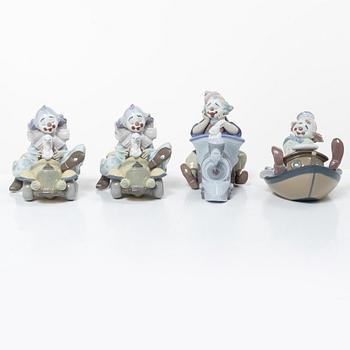 Lladró, figurines, 4 pcs, "Trip to the Circus" x 2, "Circus Express" and "Circus Waves".