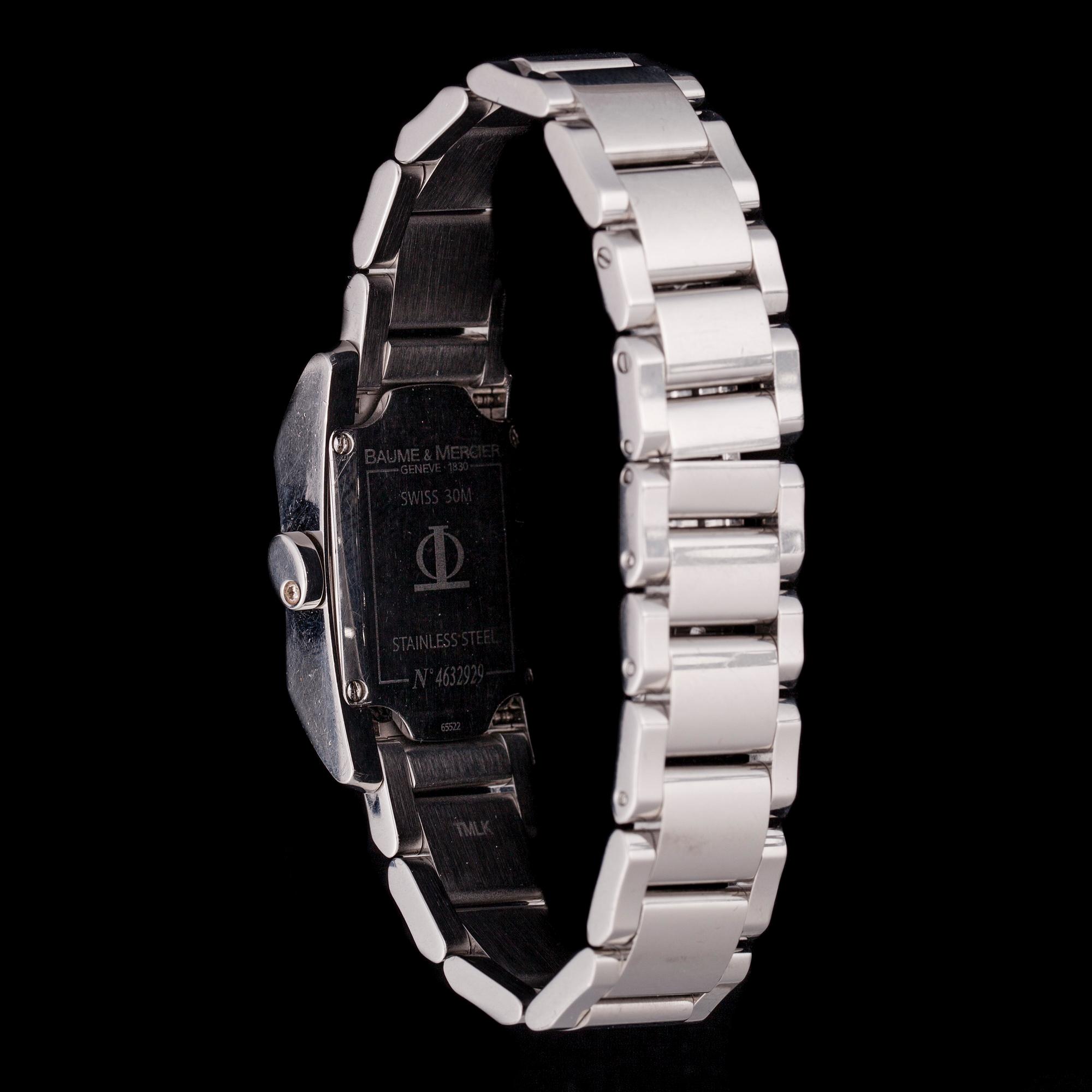 ARMBANDSUR, dam, Baume & Mercier Hampton, stål, pärlemor urtavla, 26 diamanter. 2008.