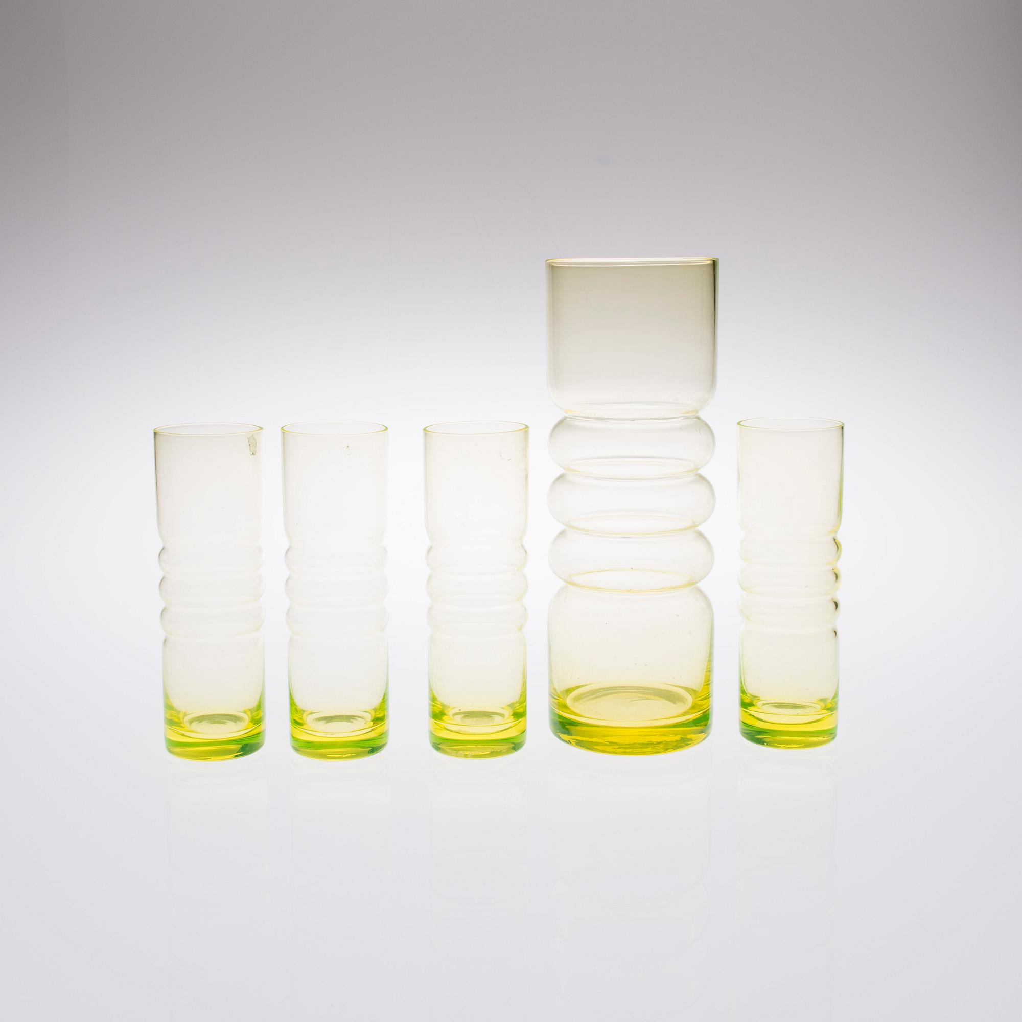 NANNY STILL, KANNA SAMT 4 GLAS, "Tzarina", Riihimäen Lasi.
