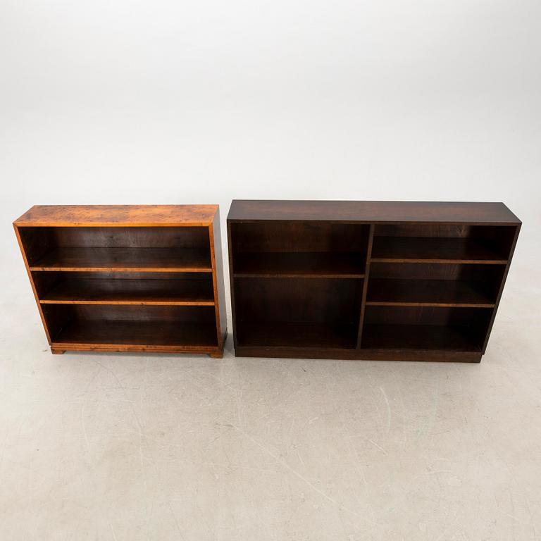 Bookshelves, two pieces, 1930s/40s.