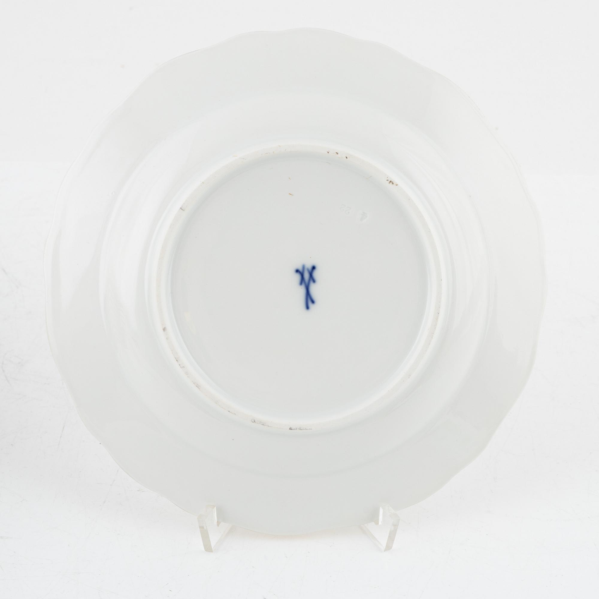 Ten porcelain small plates, Meissen, Germany, around 1900.
