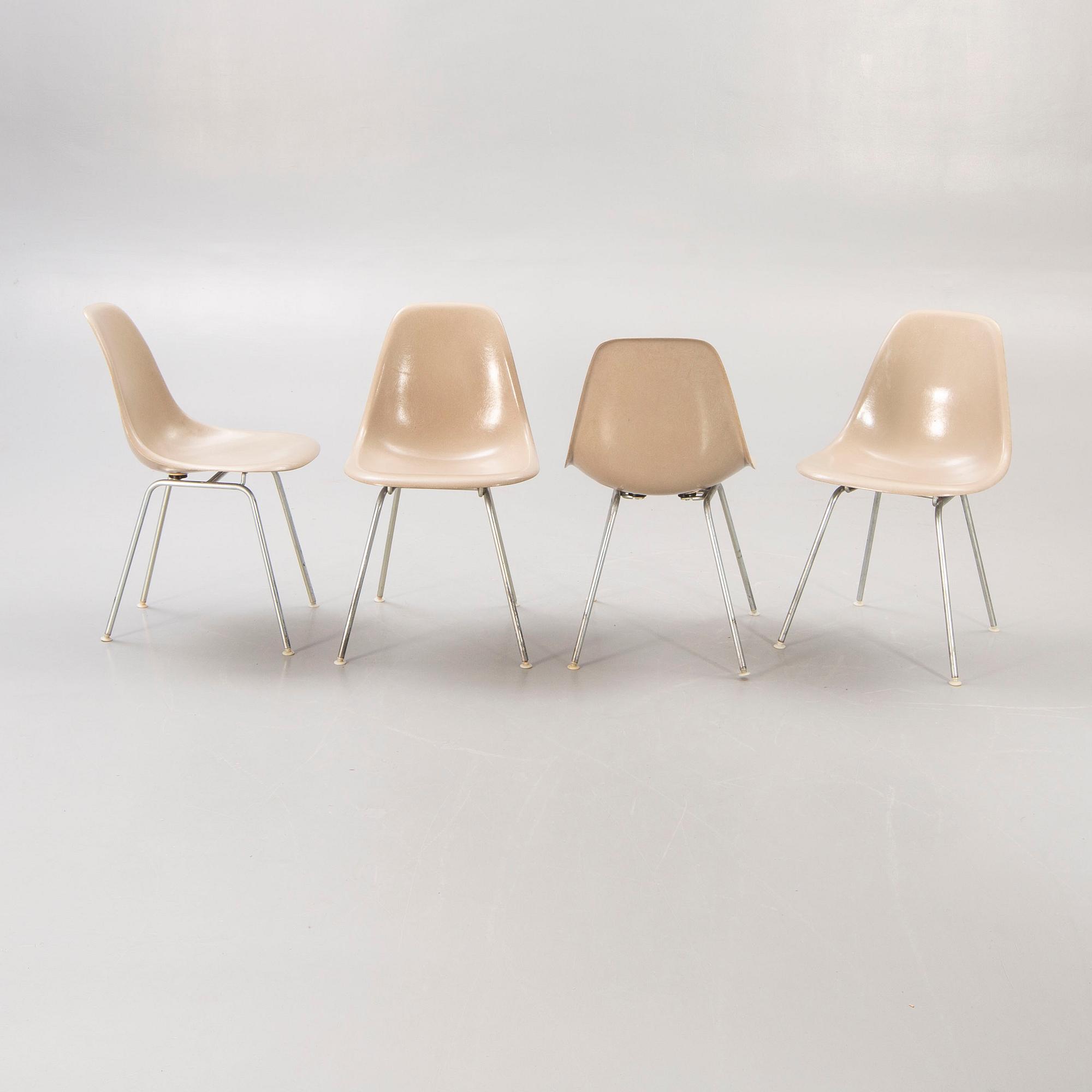 Charles and Ray Eames, chairs, 4 pcs, "DSX", Herman Miller, second half of the 20th century.