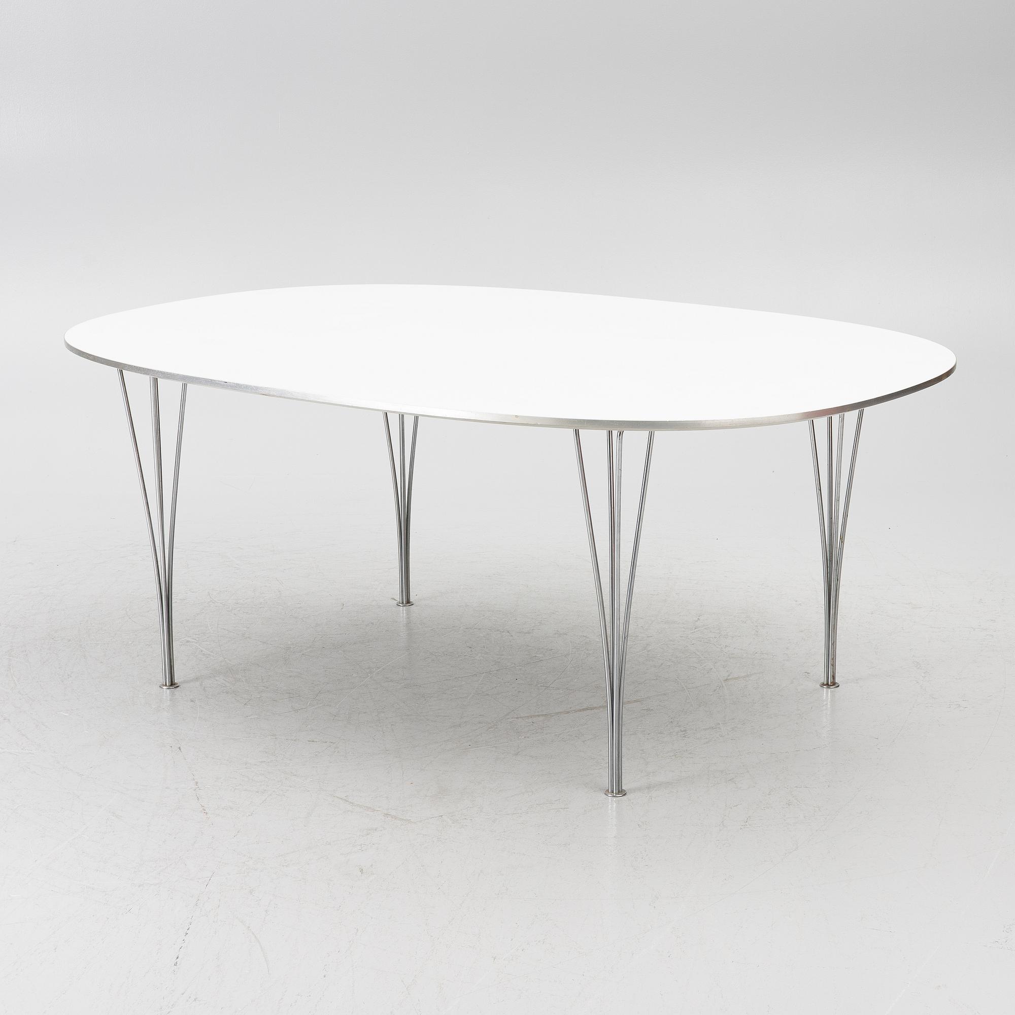 Bruno Mathsson & Piet Hein, dining table, “Superellipse”, Fritz Hansen, Denmark.