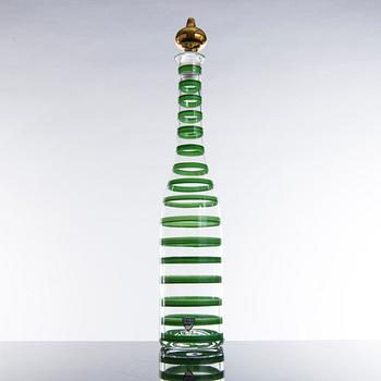 ANNE NILSSON, karaff, glas, "Clown", Orrefors, 1980-/90-tal.