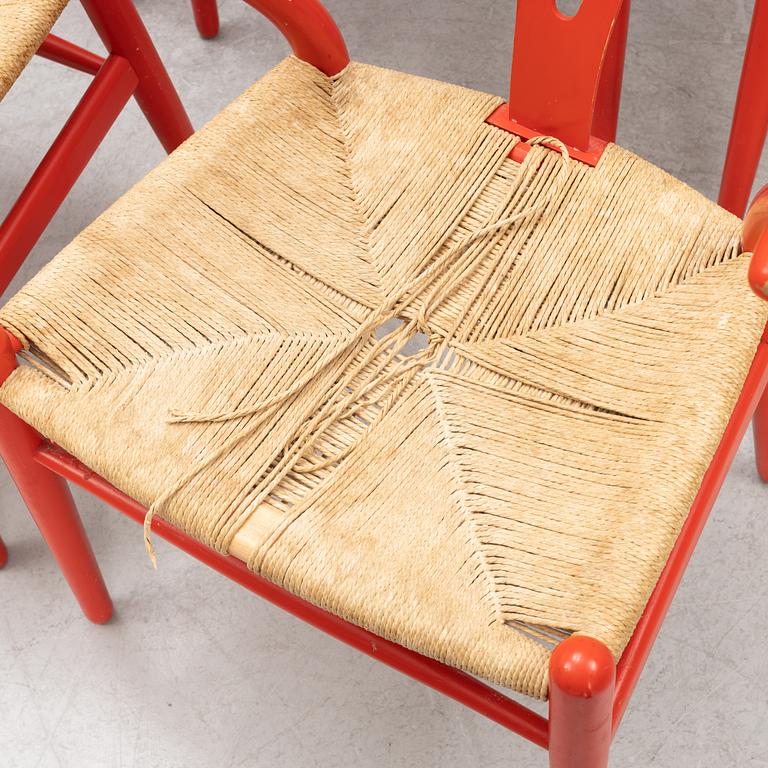 Hans J. Wegner, six model CH-24 chairs, Carl Hansen & Son, Denmark, end of the 20th century.