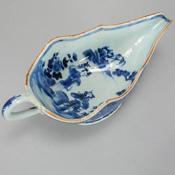 A group of eight blue and white objects, Qing dynasty, 18th-20th century, one presumably Japan.