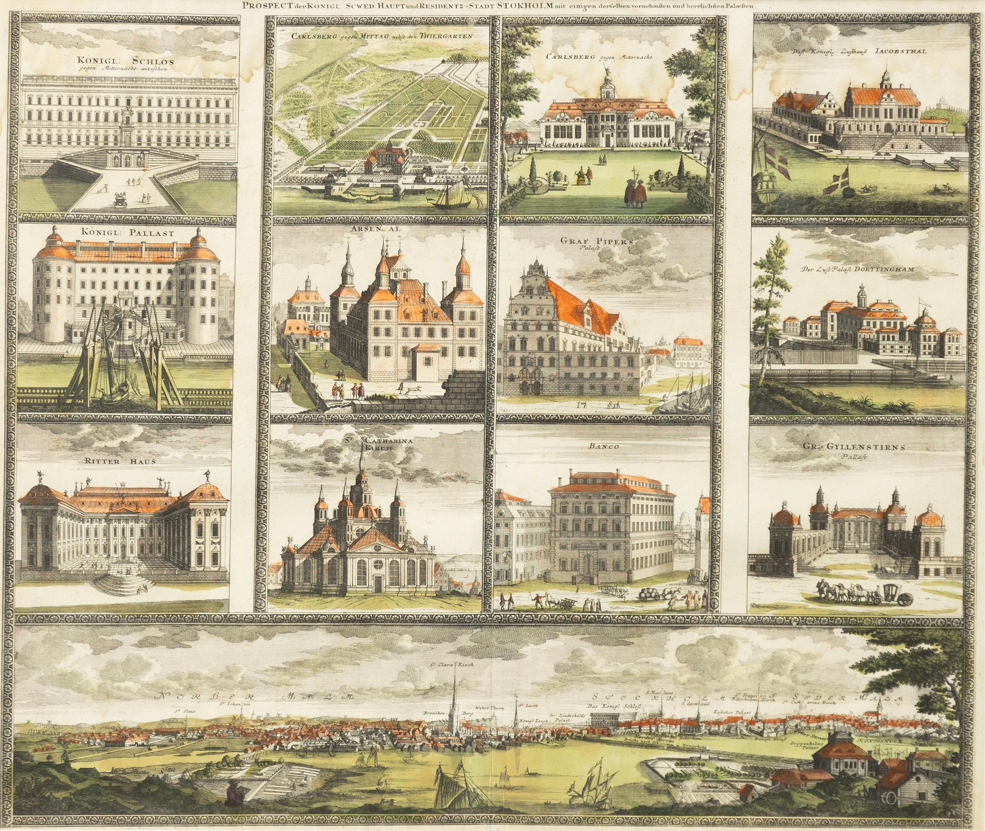 Johann Baptist Homann, Hand-coloured engraving.