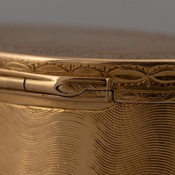 Dosa, guld, samt dosor, 4 st, silver. 1800-1900-tal.