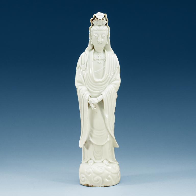 GUANYIN, blanc de chine. Qing dynastin (1644-1912).