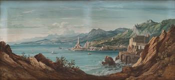 Didier Nicolas Boguet, Extensive costal landskap with castle.