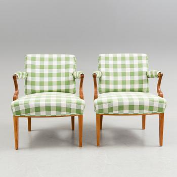 A pair of armchairs "Model 969" by Josef Frank, Svenskt Tenn.