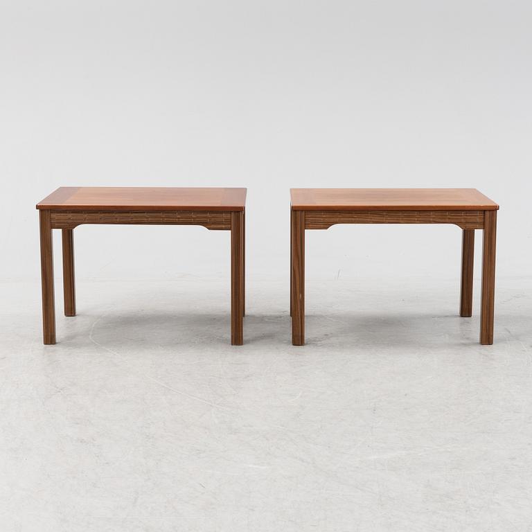 A pair of walnut side tables, Alberts, 1970s.