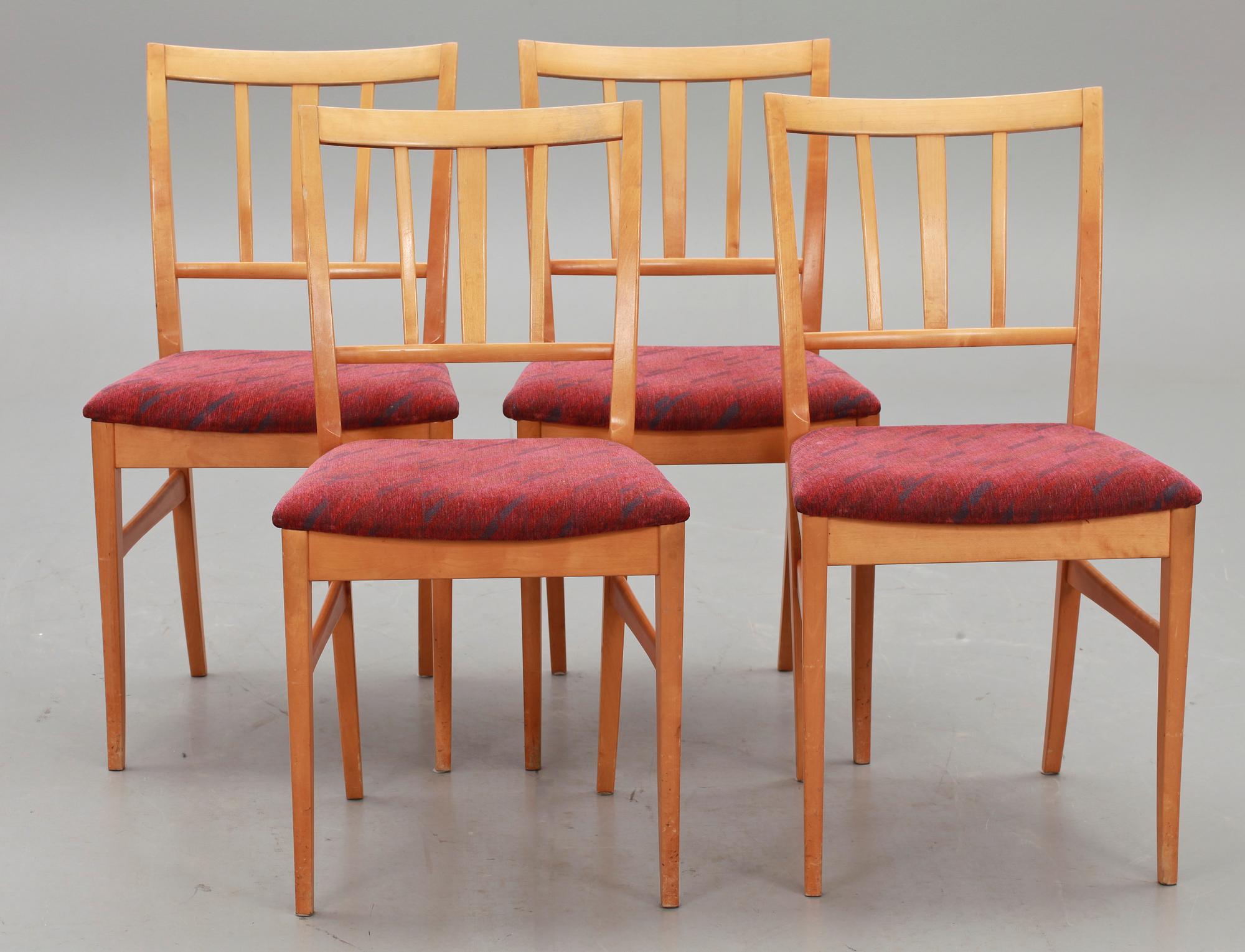 STOLAR, 4 st, "Talavid", Carl Malmsten, Waggeryds Möbelfabrik AB, 1950-tal.