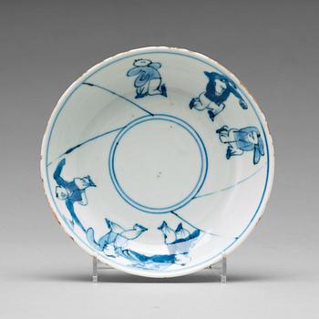 540. A set of nine blue and white dishes, Ming dynasty Tianqi/Chongzhen, 17th Century.