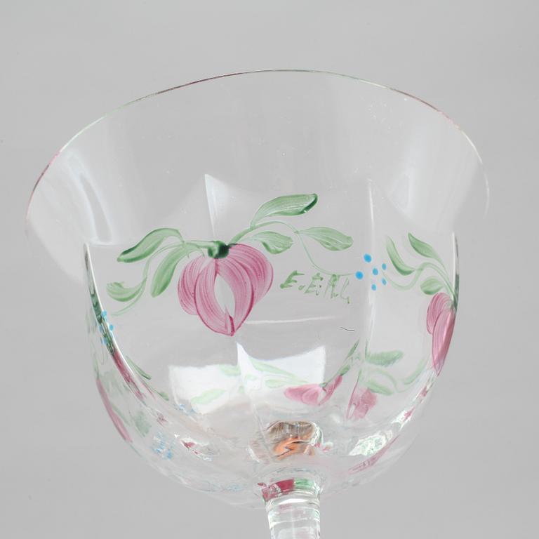 eight champage glasses, "Maja", Orrefors.