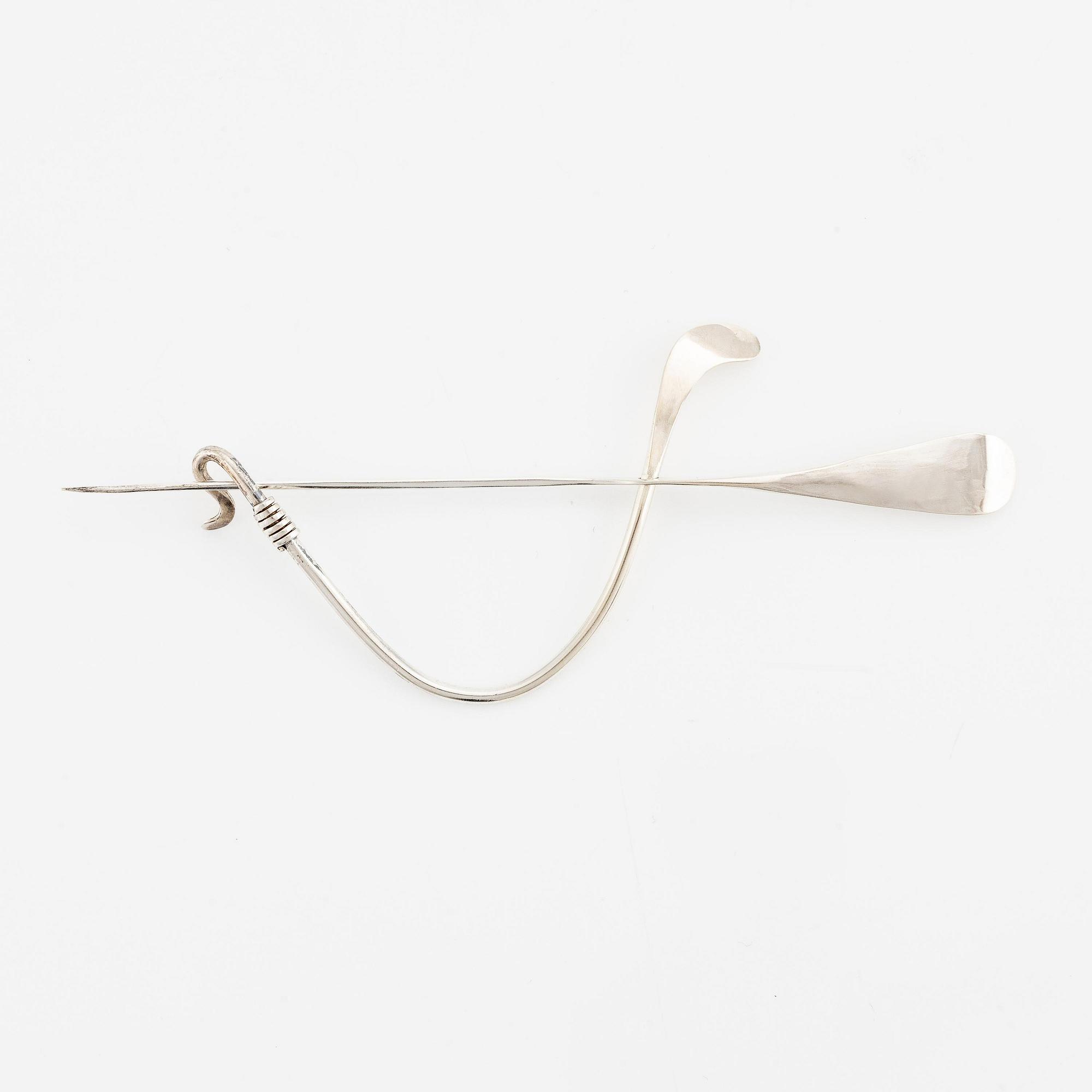 Vivianna Torun Bülow-Hübe, a brooch, silver, excecuted in her own studio, most likely 1950's.