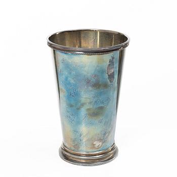 A Swedish sterling silver beaker, mark of Oscar L Olausson Bransch, Stockholm 1948.