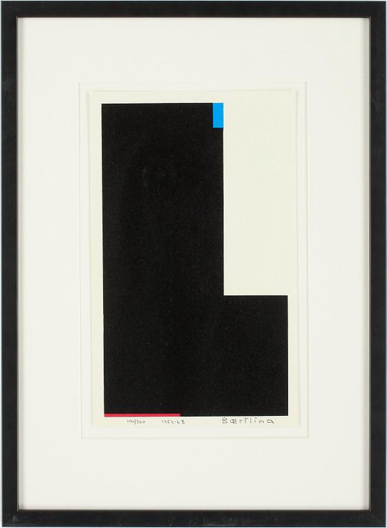 OLLE BAERTLING, färgserigrafi. Signerad och daterad 1952-68. Numrerad 191/300.