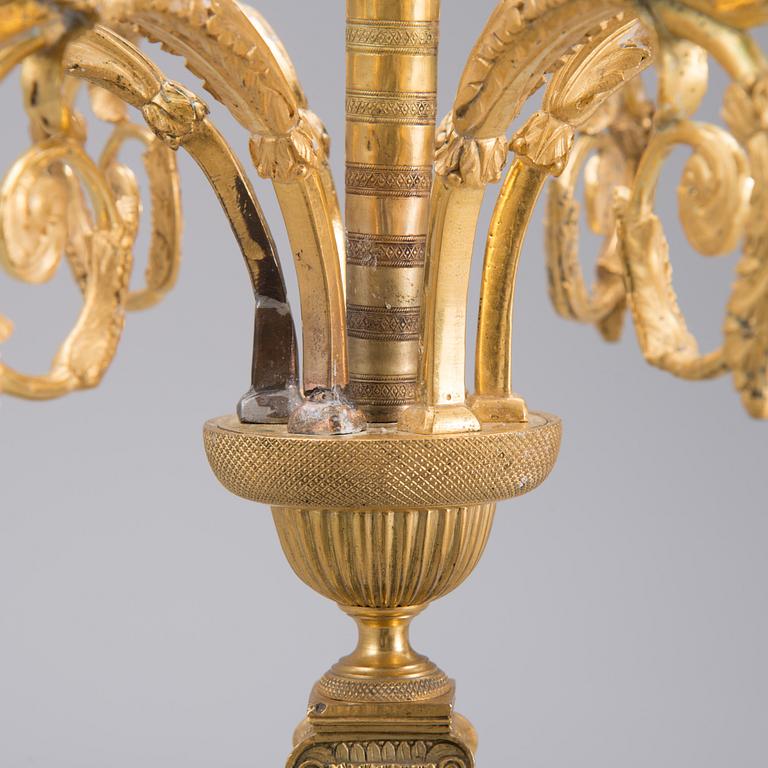 A RUSSIAN ORMOLU CANDELABRA, early 19th century.
