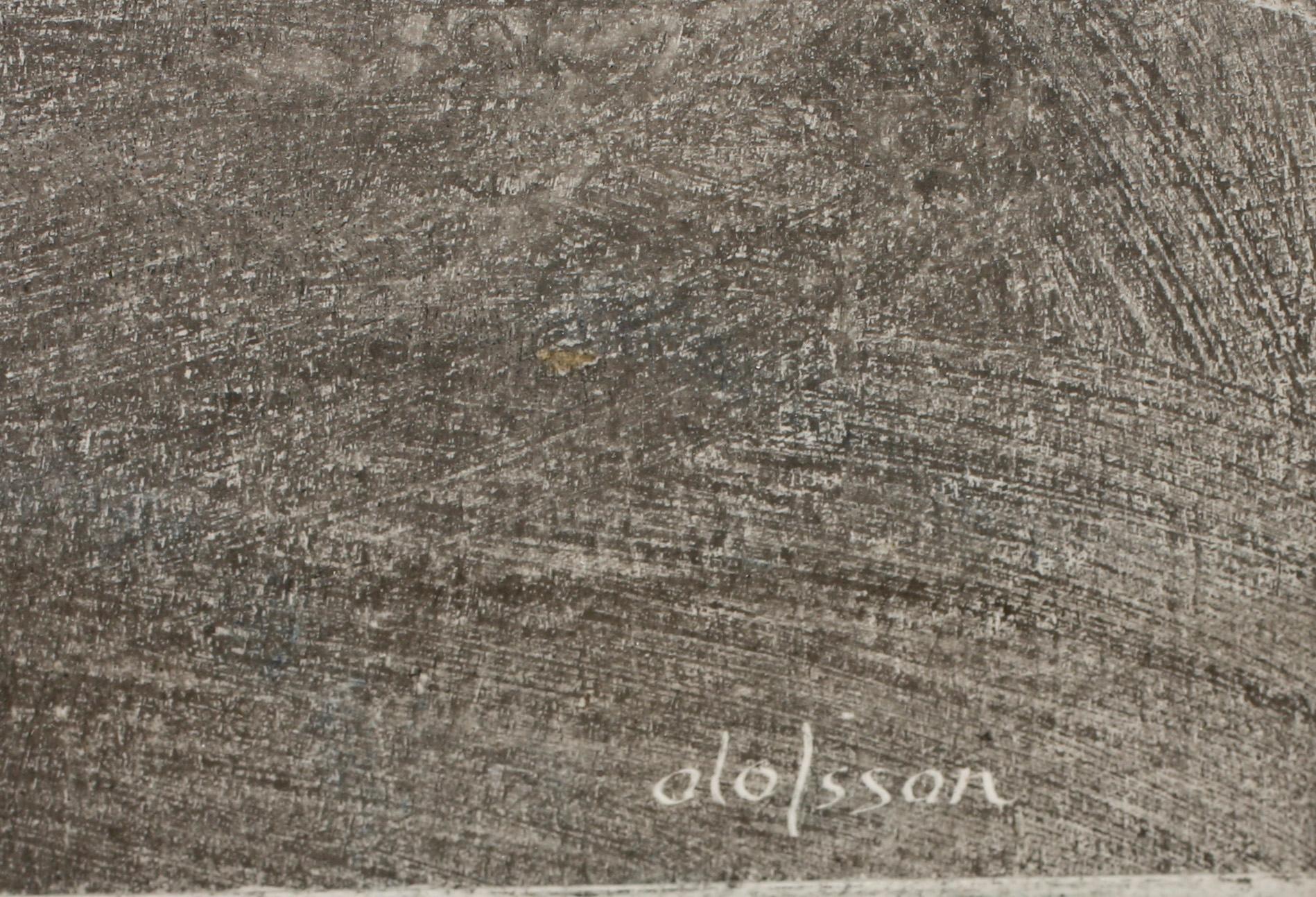 PIERRE OLOFSSON, tusch o vax på papper, sign.