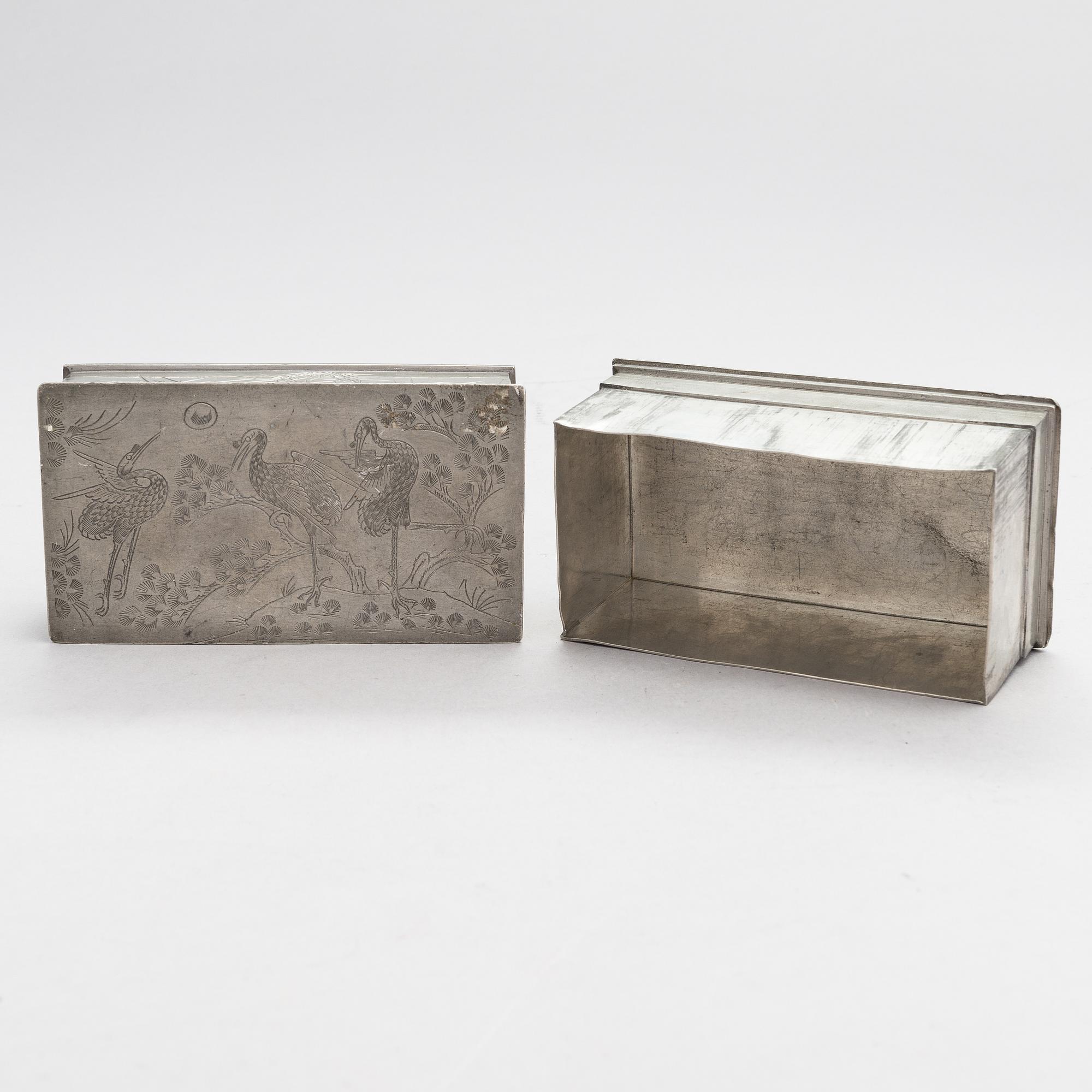 Pewter Box, marked Swatow Kut Hing, China early 20th century