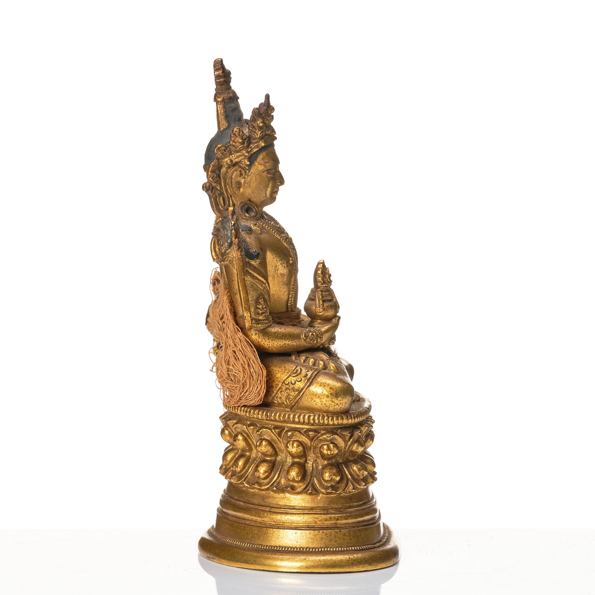 A gilt bronze Pala-revival sculpture of Amitayus, 18/19th Century, possibly Mongolian.