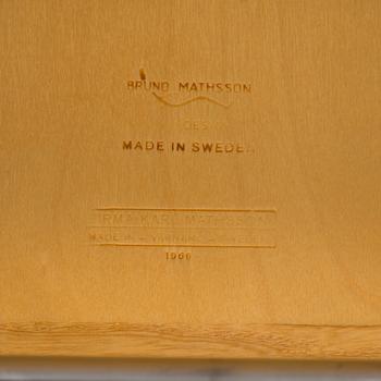 SIDOBORD/RULLBORD, "T701", Bruno Mathsson, Firma Karl Mathsson 1966. Brännstämplat.