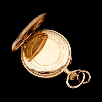 FICKUR, 14 k guld, omkring år 1900.
