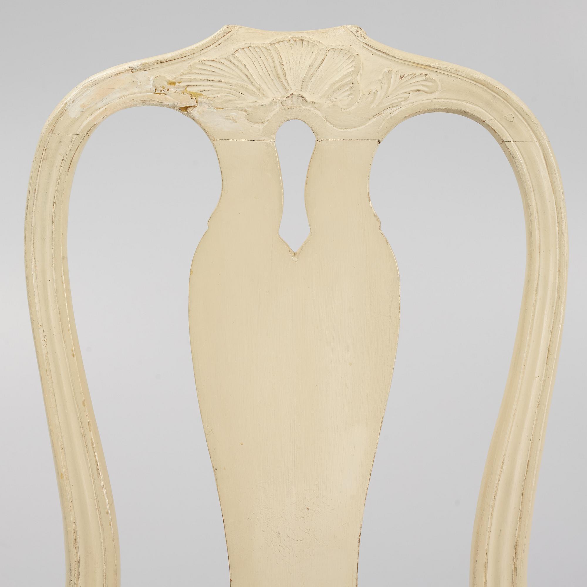 A carved rococo chair, Stockholm, later part 18th century.