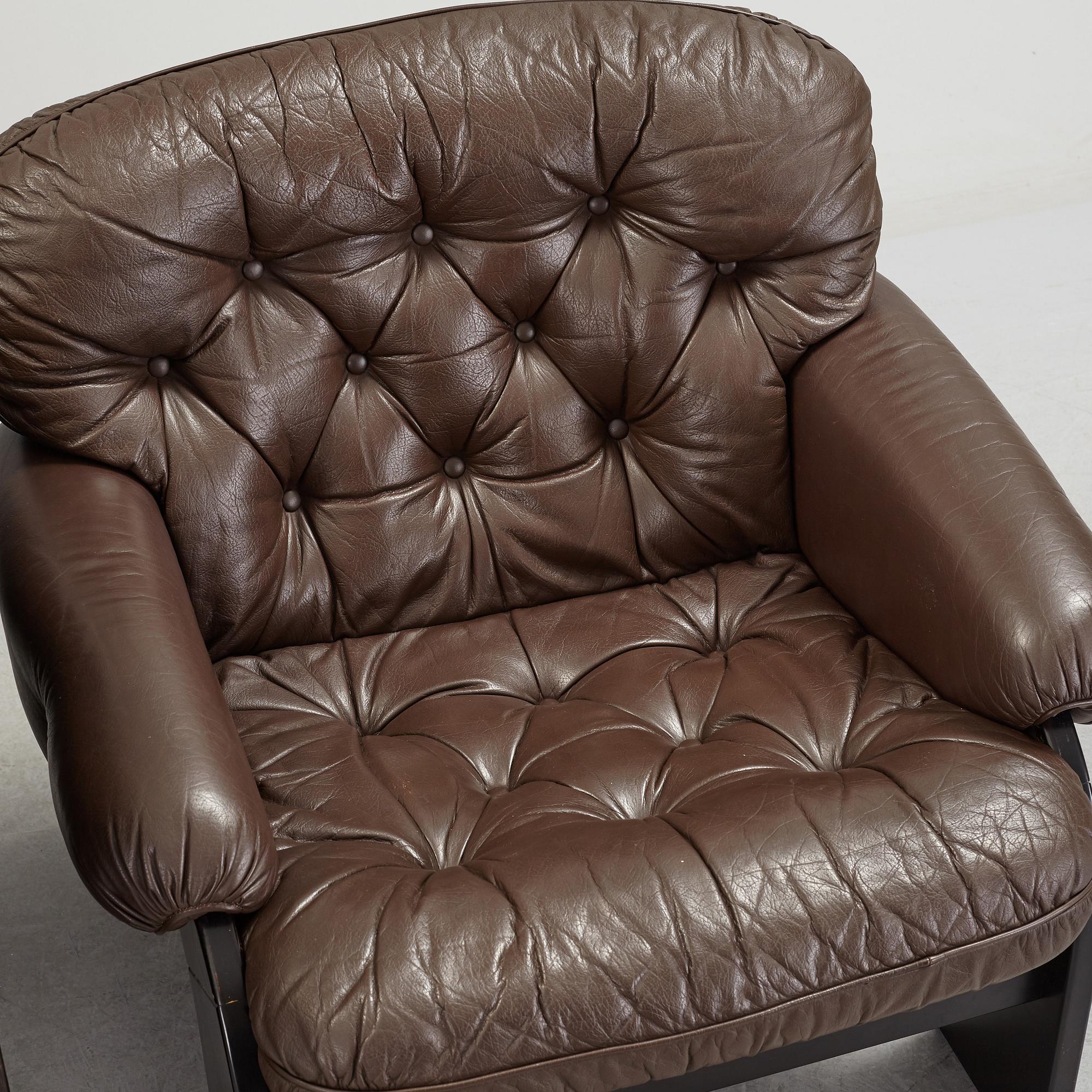 A pair of easy chairs by OY BJ Dahlqvist AB BD Furniture, Jakobstad, Finland.