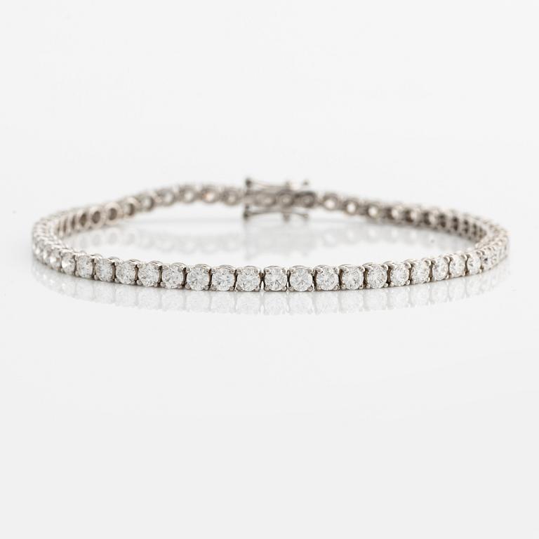 Tennis bracelet, 18K white gold with brilliant-cut diamonds.