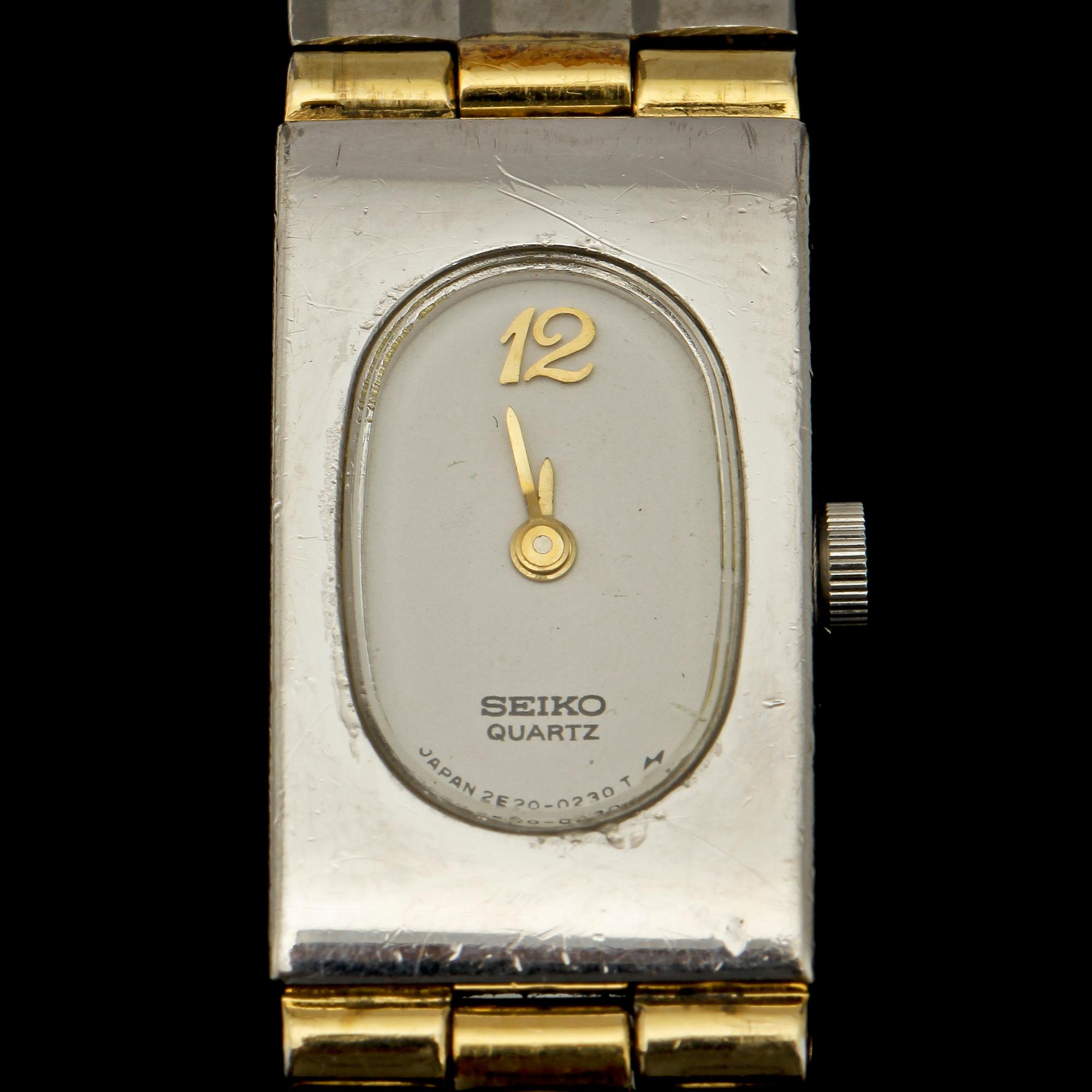 DAMARMBANDSUR, rostfritt stål, Seiko, 1900/2000-tal. Vikt 35 g.