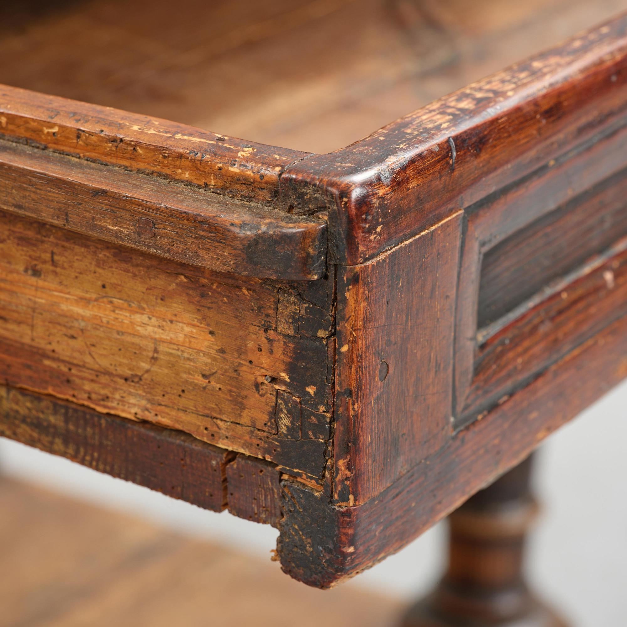 A Swedish baroque pine table, circa 1700.