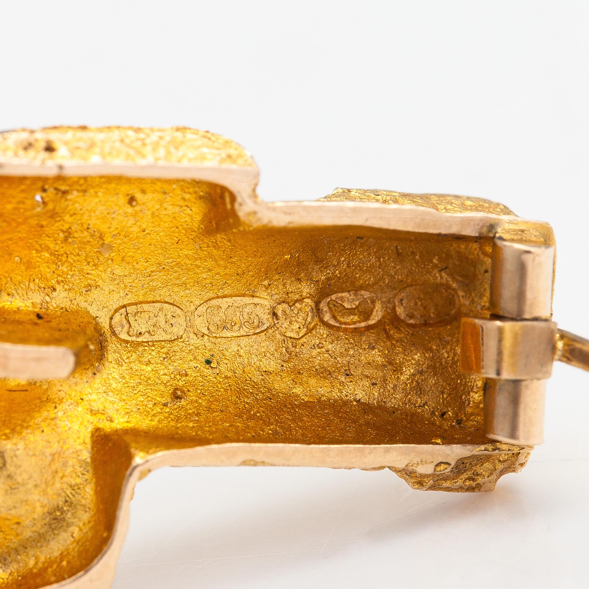 Björn Weckström, Brosch "Havsblomma", 14K guld och odlade pärlor. Lapponia 1970.