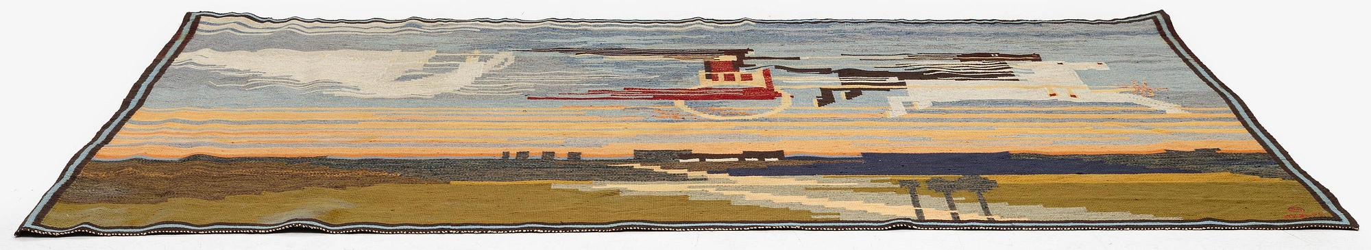 Pär Axel Olsson, a tapestry, 'Näckens Bröllop' ('The Wedding of the Water Sprite / Nixie') flat weave, c 270 x 166 cm, signed PAO 19K&L06.