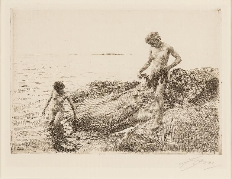 ANDERS ZORN, etching, 1913, signed in pencil.