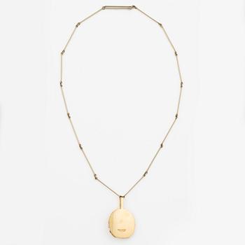 Juhani Linnovaara, necklace 18K gold and brilliant-cut diamond. Lapponia 1977.